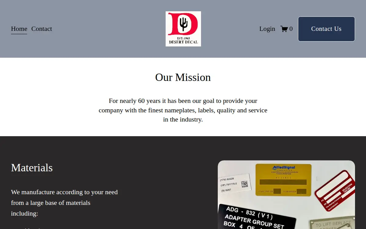 Homepage of Island Nameplate, INC.