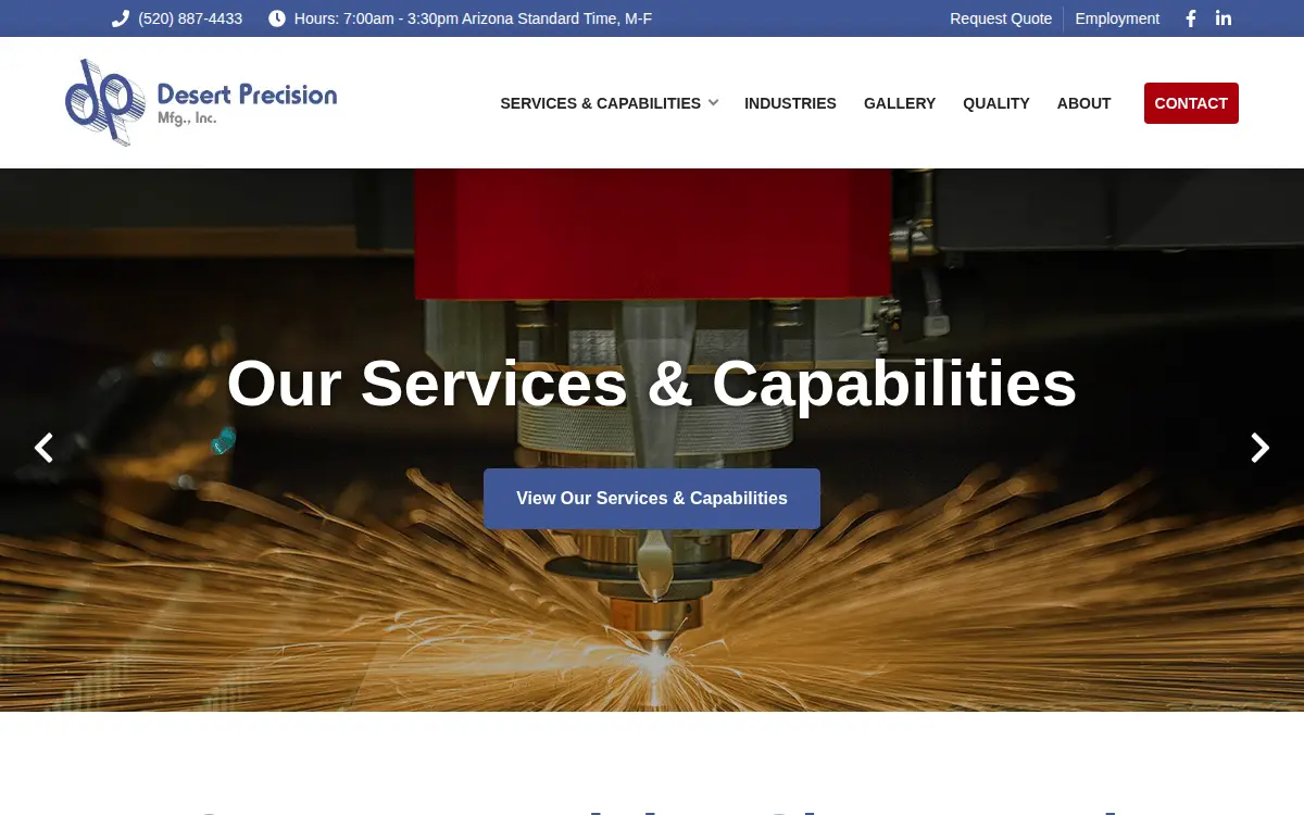Homepage of Desert Precision Mfg INC