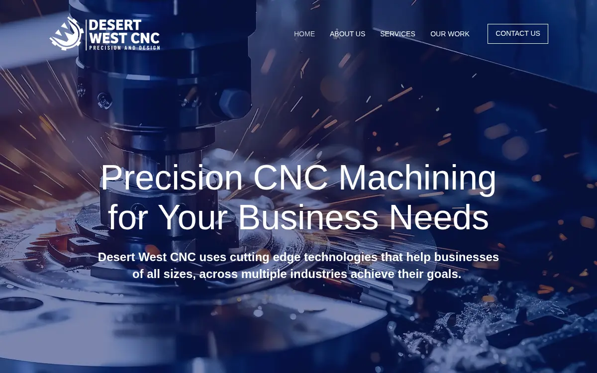 Homepage of Desert West Cnc LLC