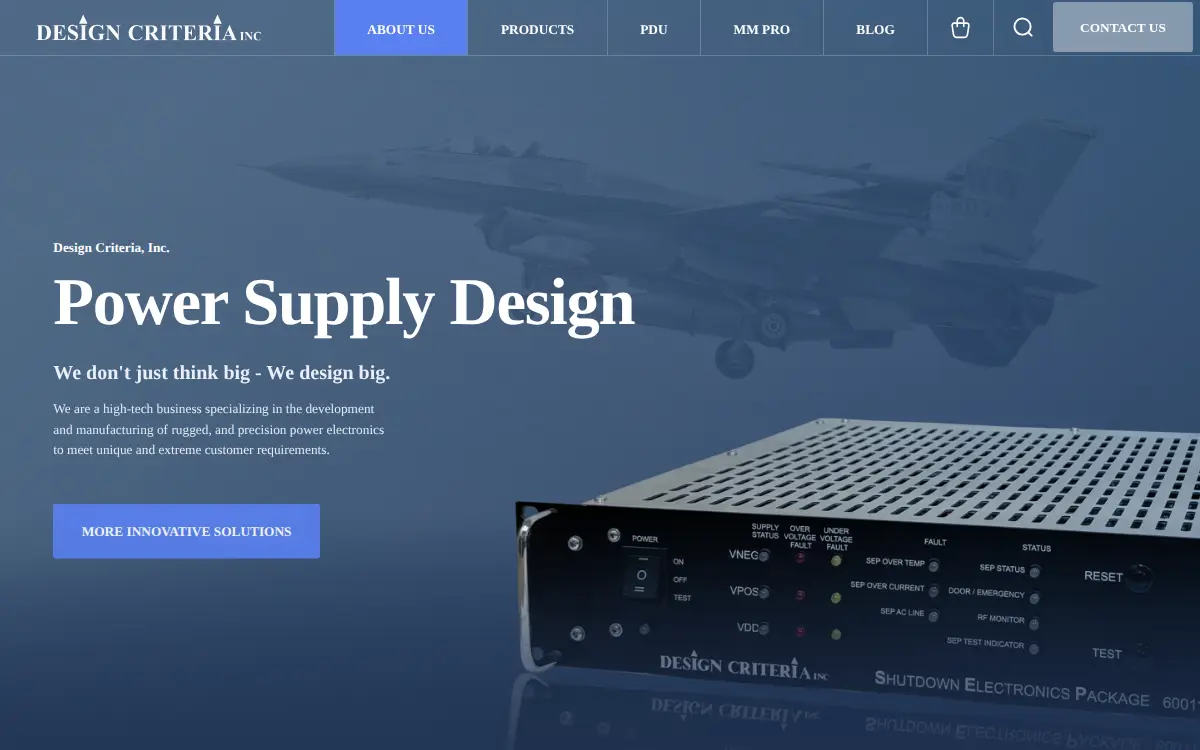 Homepage of Design Criteria, INC