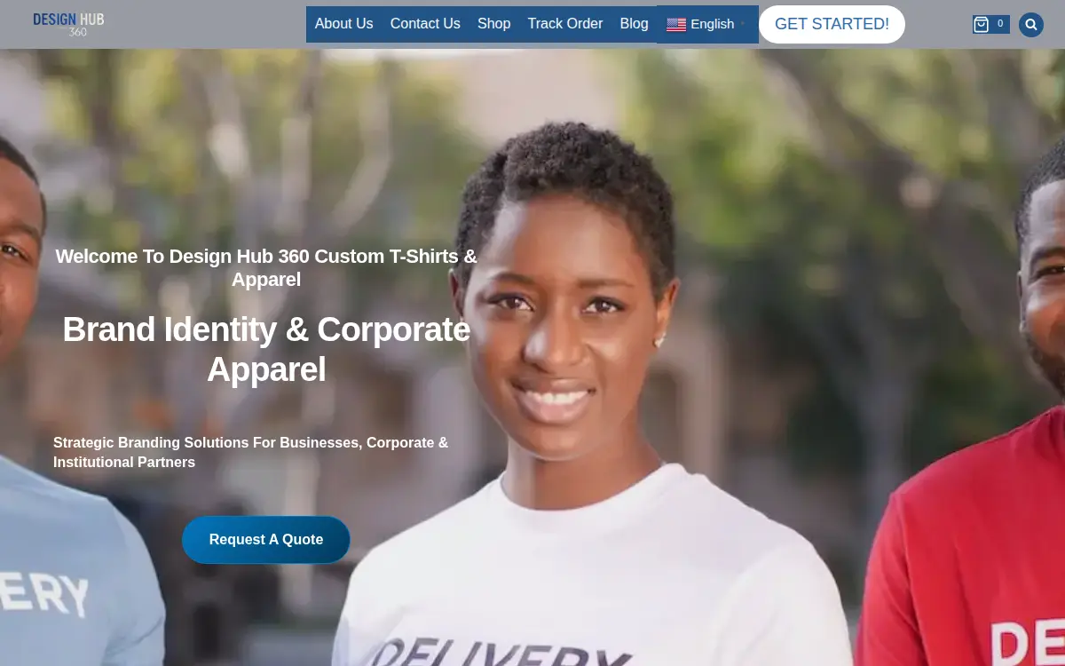 Homepage of Design Hub 360 LLC