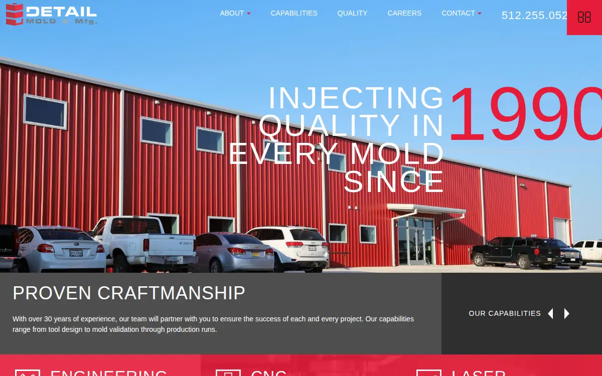 Homepage of Detail Mold & Manufacturing, LLC