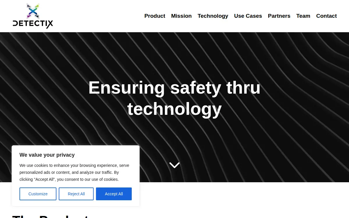 Homepage of Detectix CORP