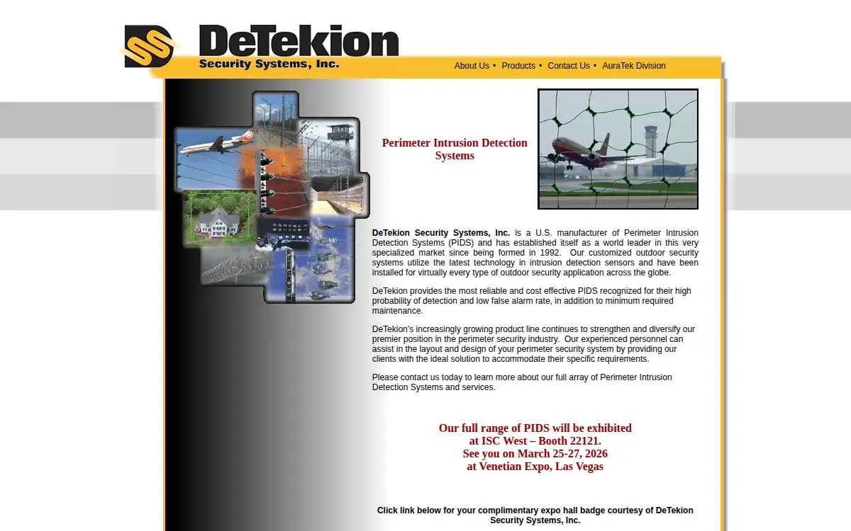 Homepage of Detekion Security Systems, INC.