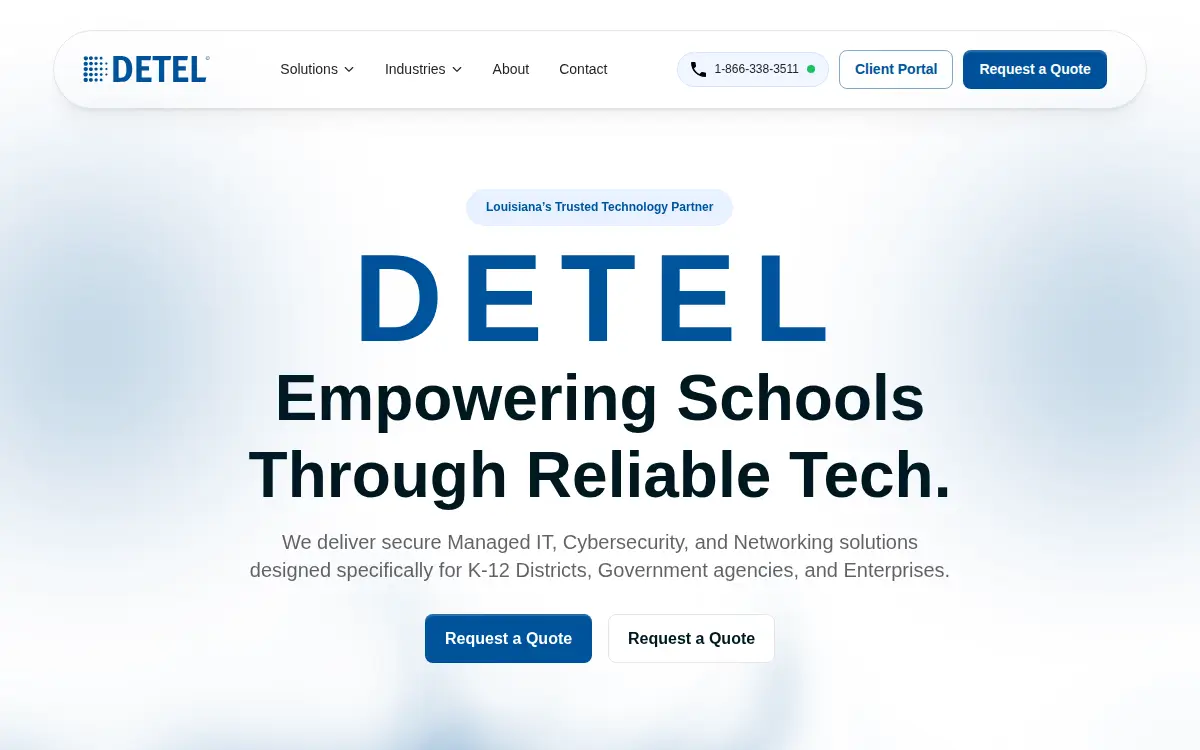 Homepage of Detel Computer Solutions, L.l.c.
