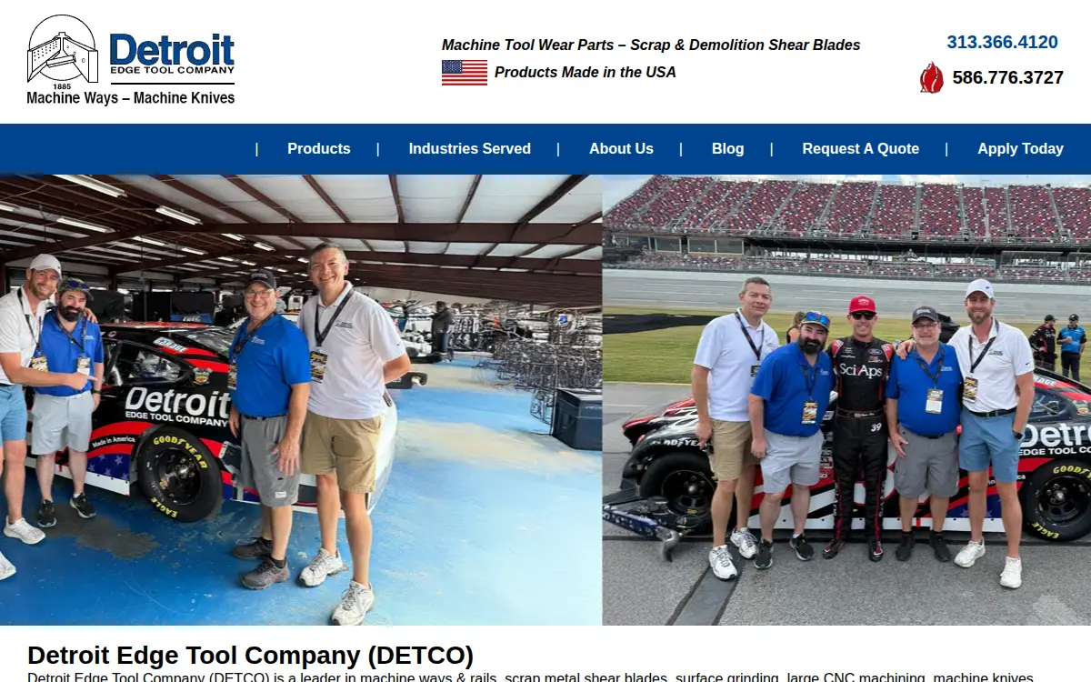 Homepage of Detroit Edge Tool CO