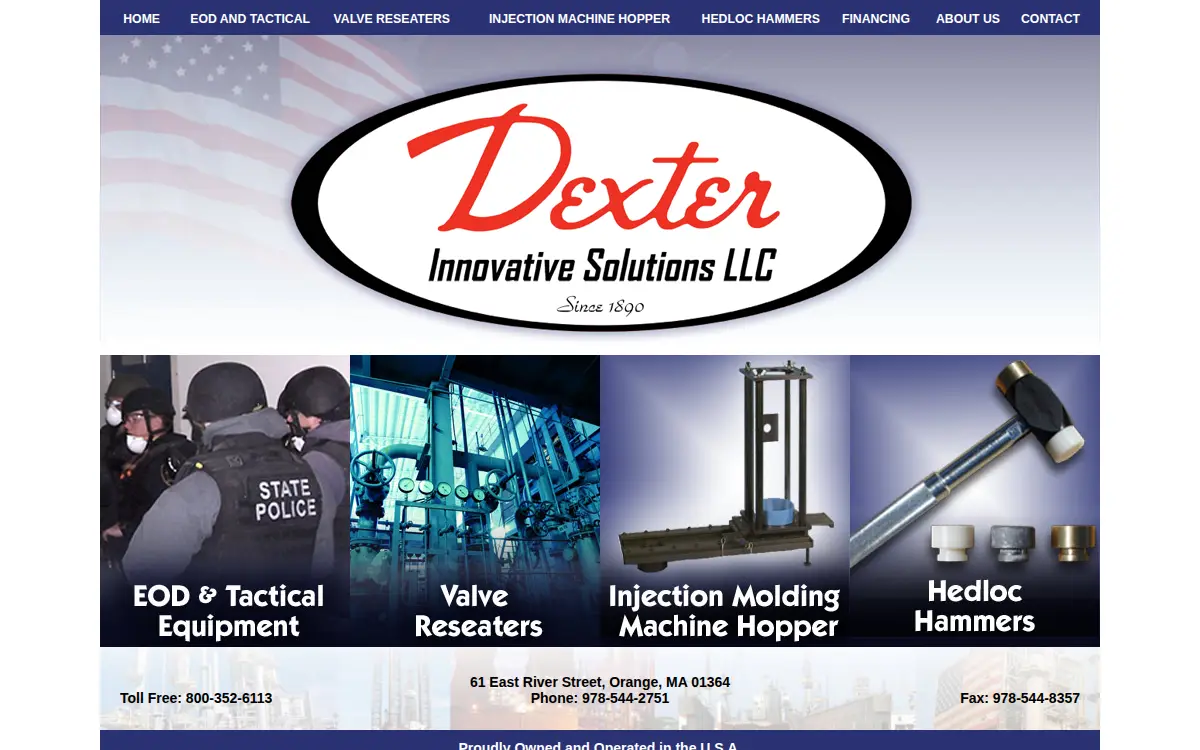 Homepage of Dexter Innovative Solutions LLC