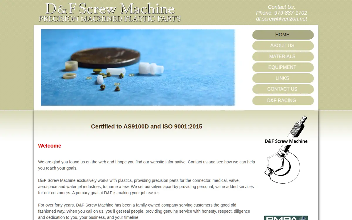 Homepage of P&f Precision Products LLC