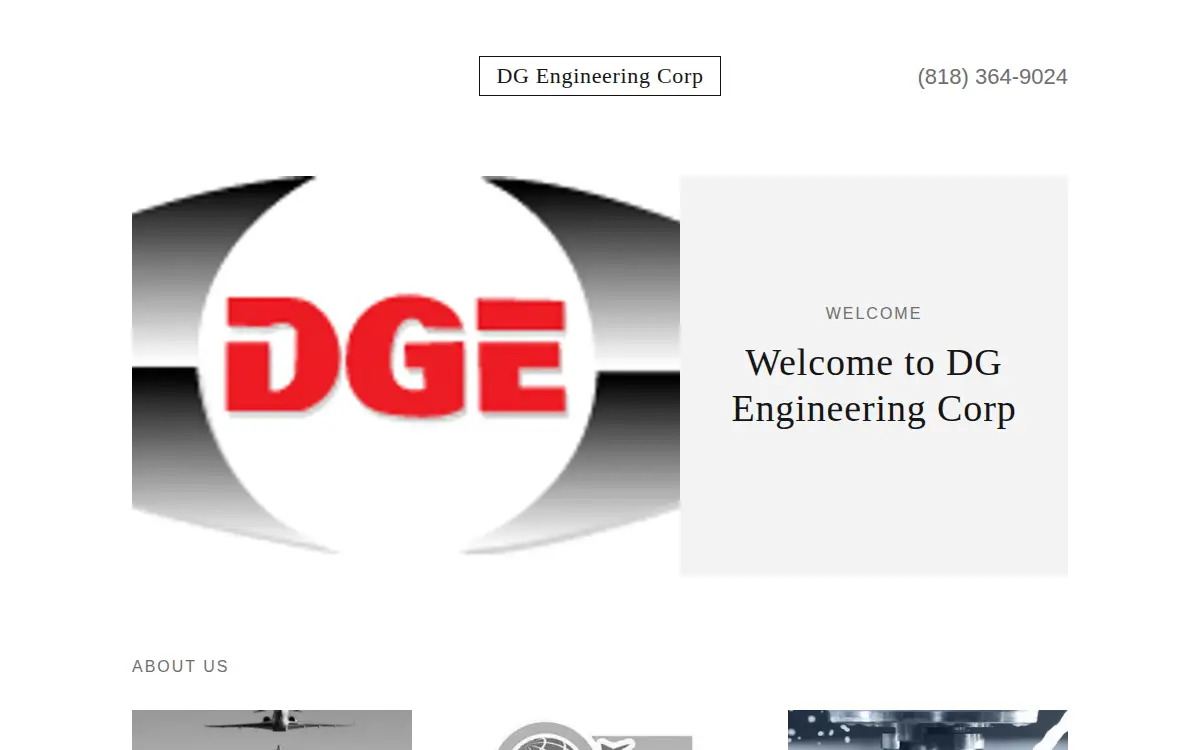 Homepage of Dg Engineering CORP