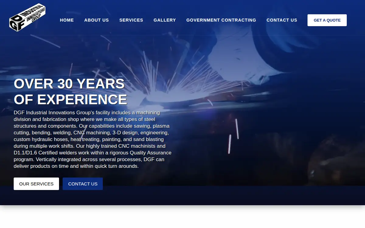 Homepage of Dgf Industrial Innovations Group, LTD.