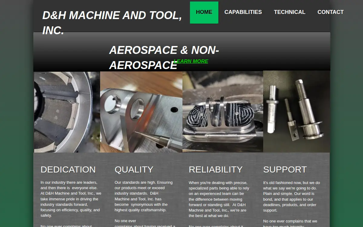Homepage of D & H Machine & Tool INC