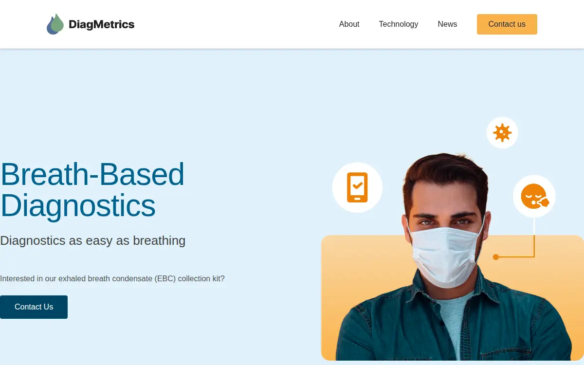 Homepage of Diagmetrics INC.
