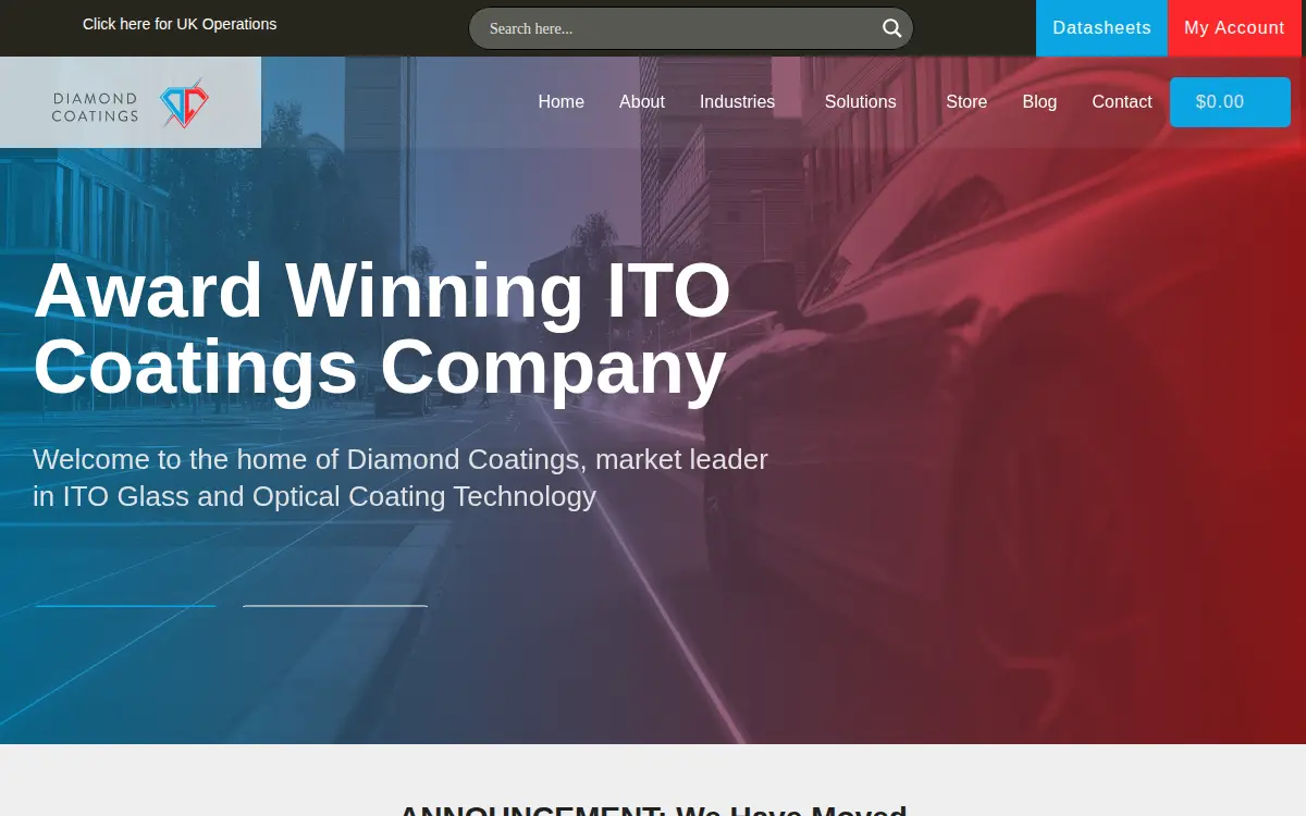 Homepage of Diamond Coatings INC