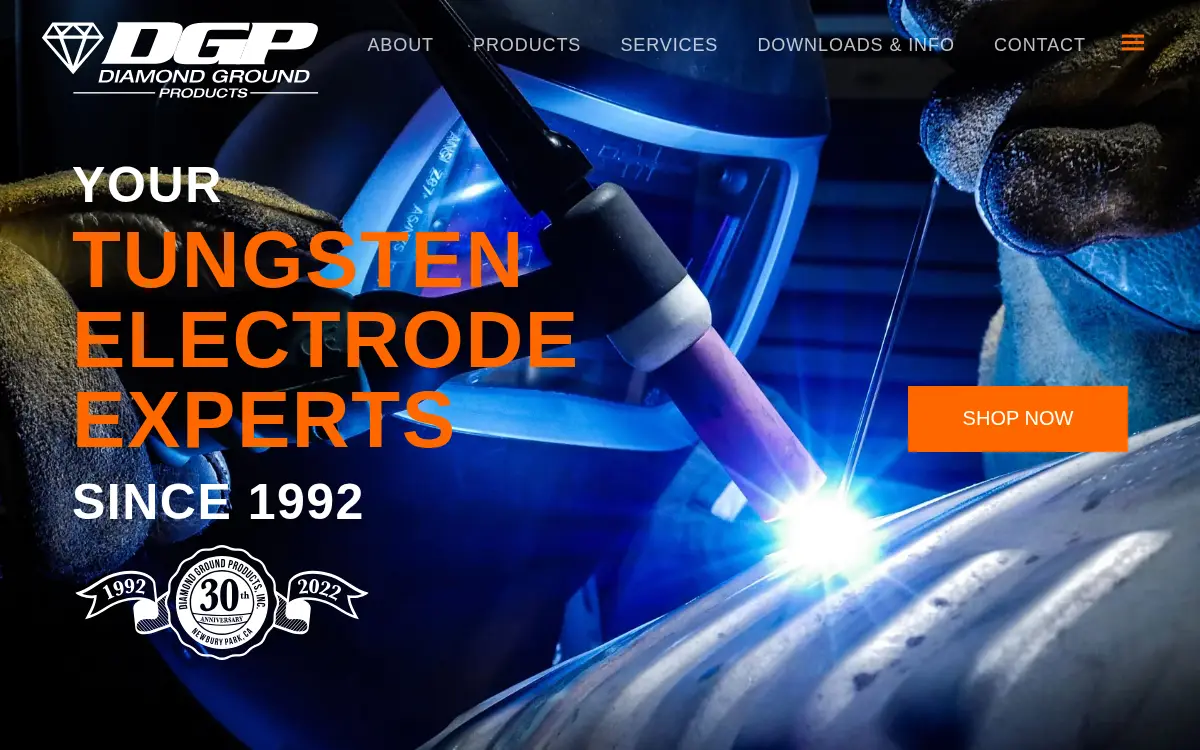 Homepage of Diamond Ground Products, INC.
