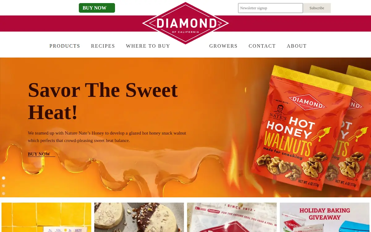 Homepage of Diamond Foods, LLC