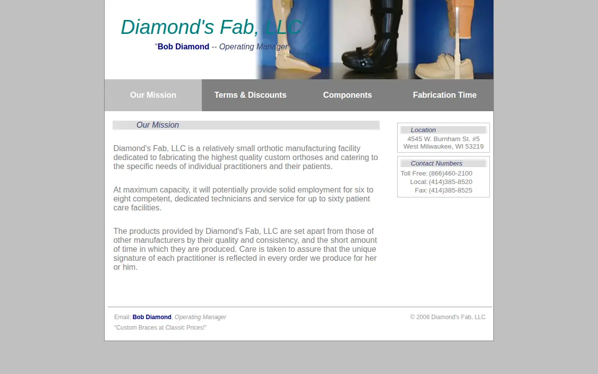 Homepage of Diamonds Fab LLC