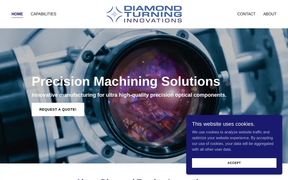 Homepage of Diamond Turning Innovations, LLC