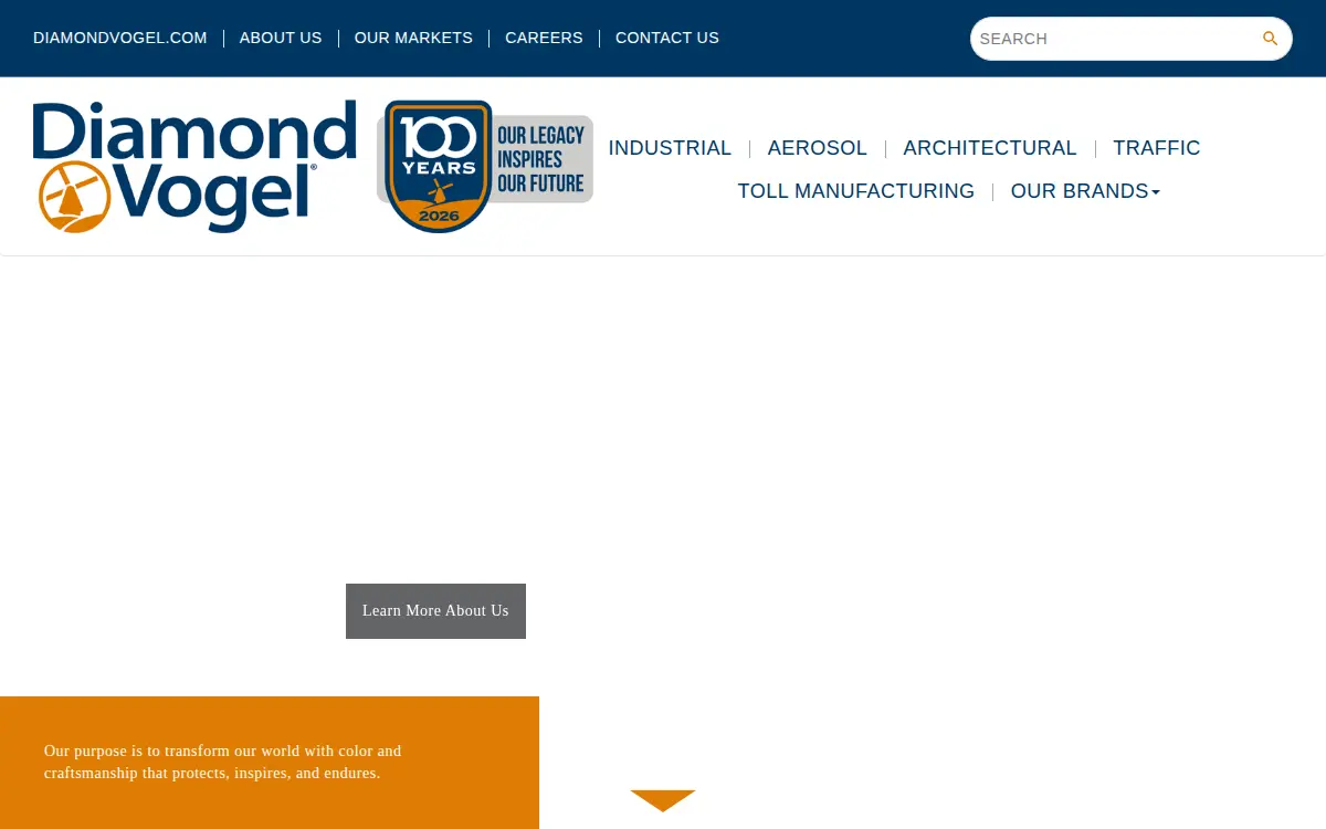 Homepage of Diamond Vogel, INC.