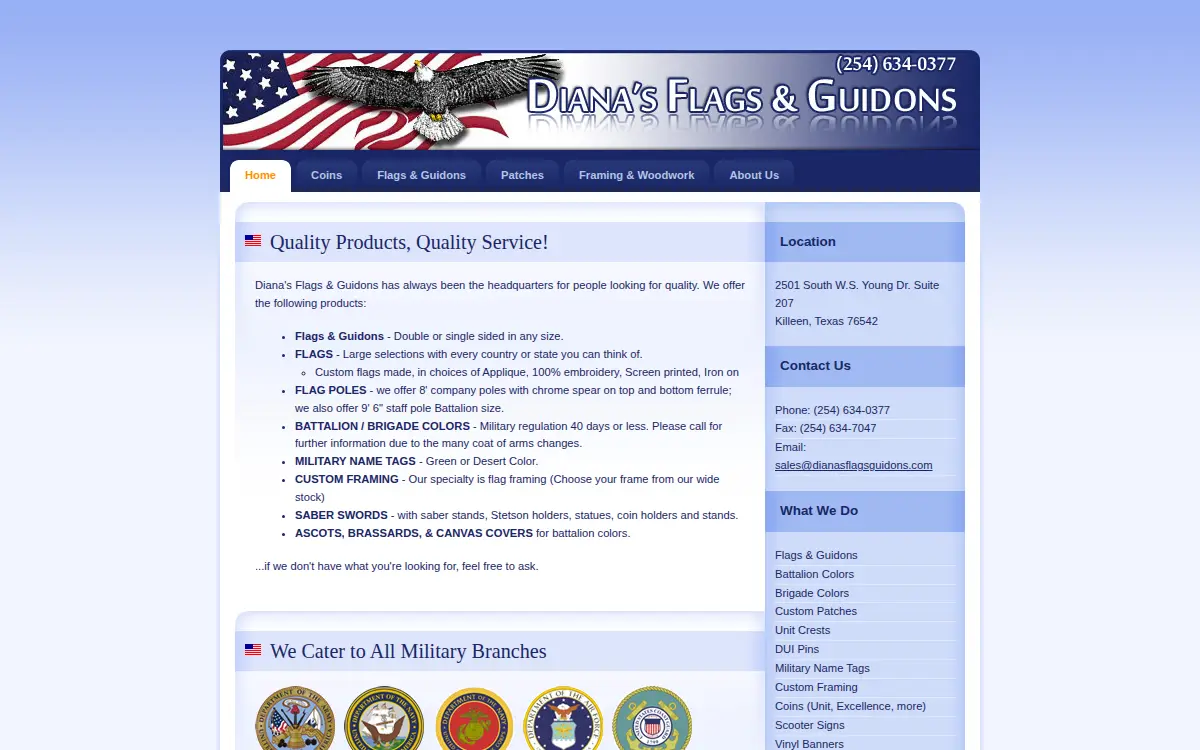 Homepage of Diana's Flags & Guidons