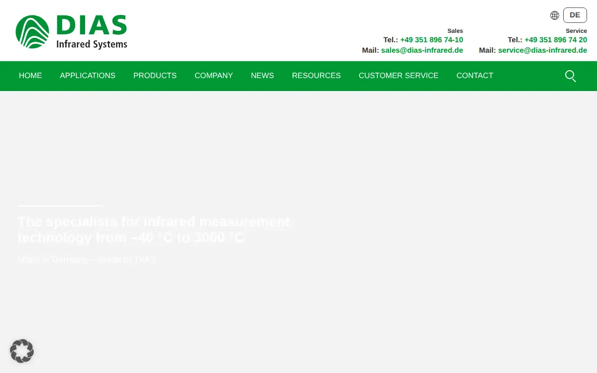 Homepage of Dias Infrared CORP
