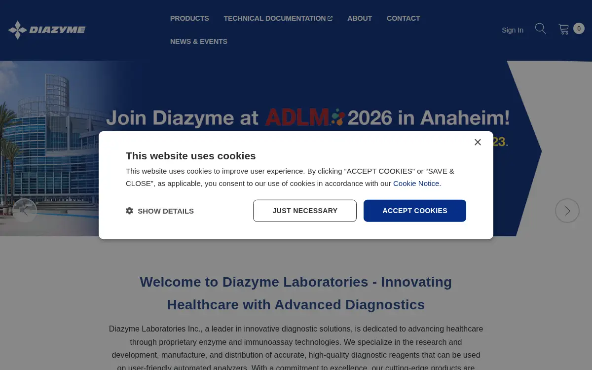 Homepage of Diazyme Laboratories INC