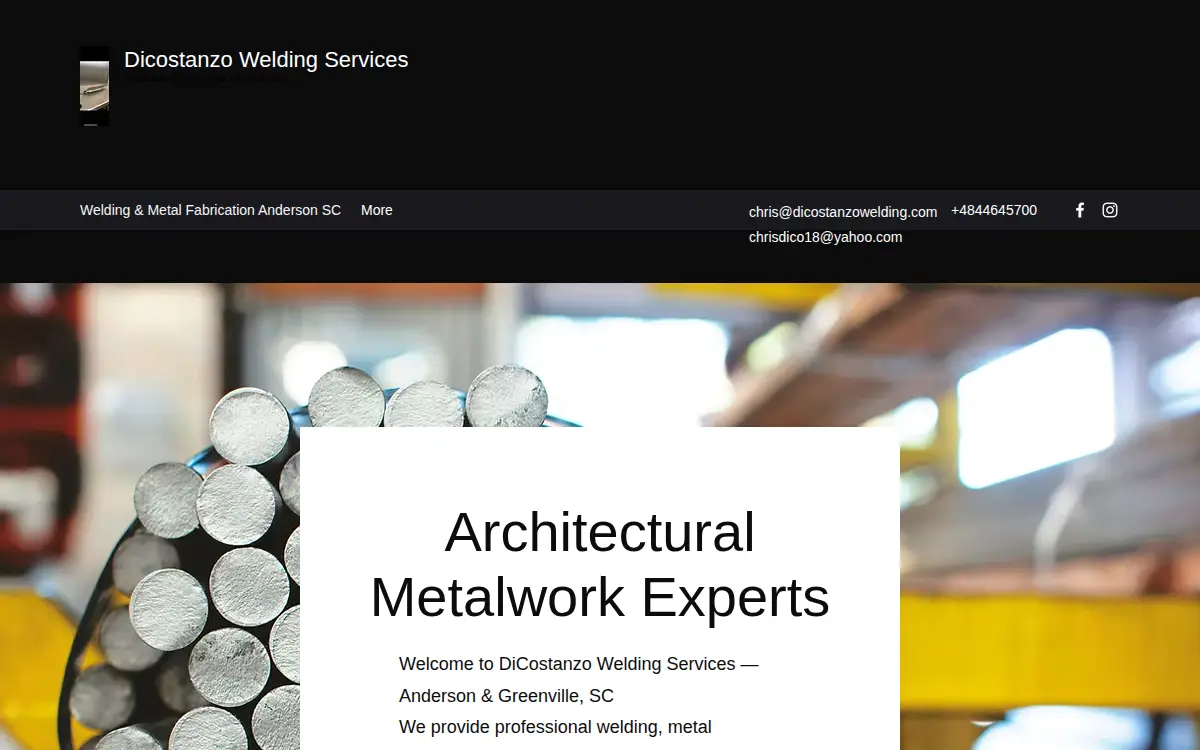Homepage of Dicostanzo Welding Services LLC