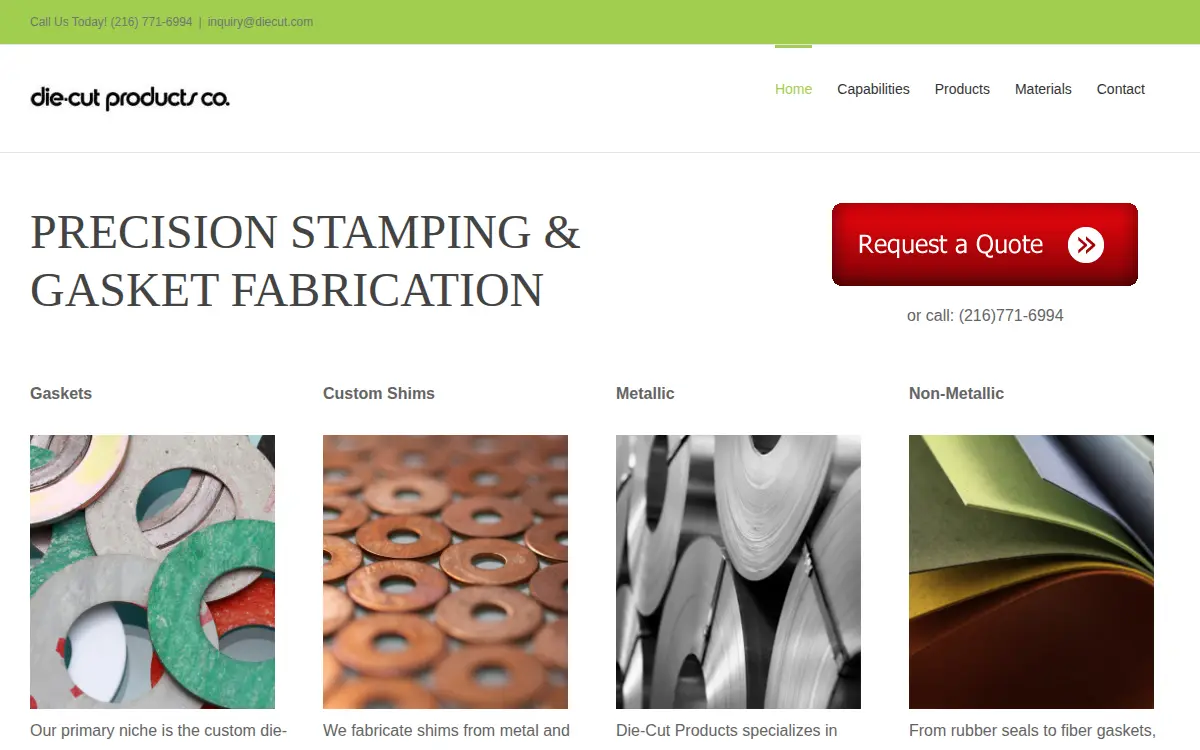 Homepage of Die-cut Products CO.