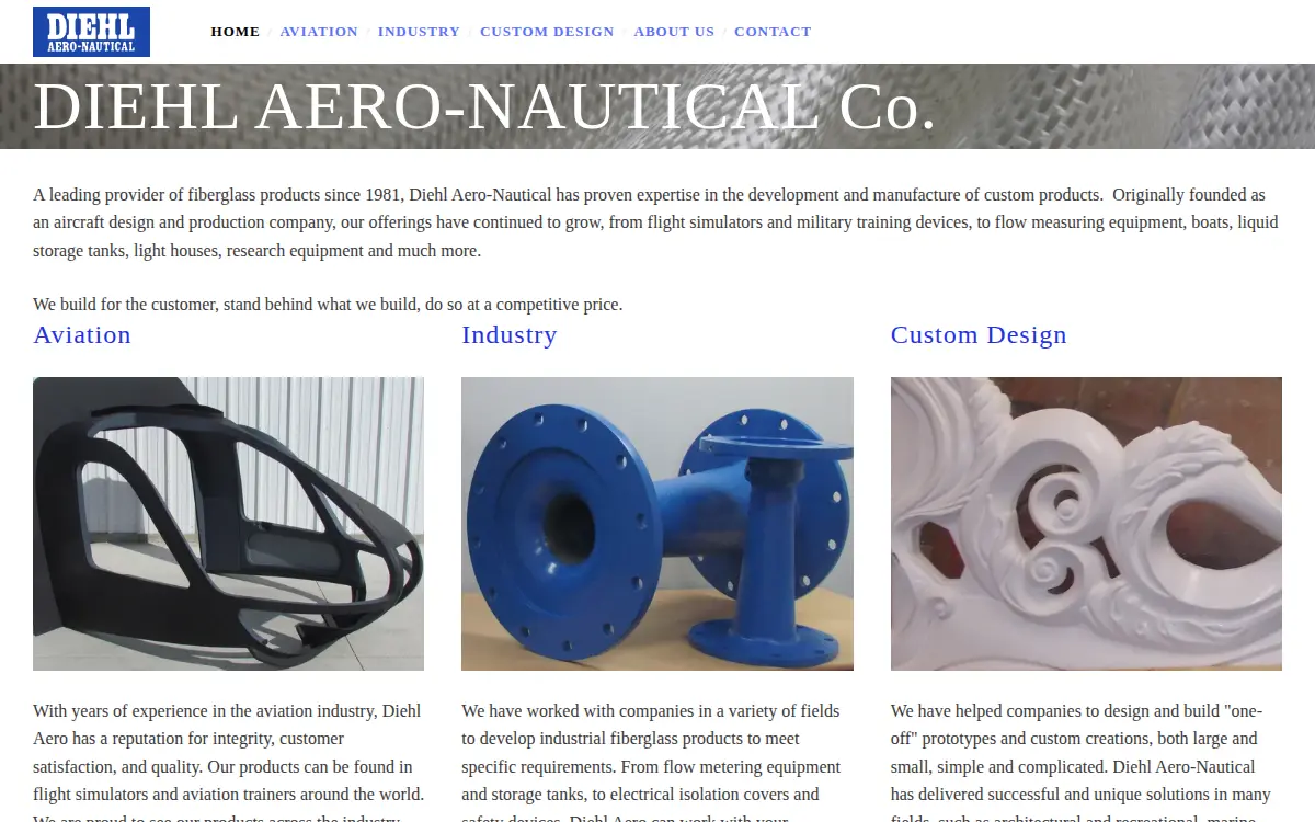 Homepage of Diehl Aero-nautical CO INC