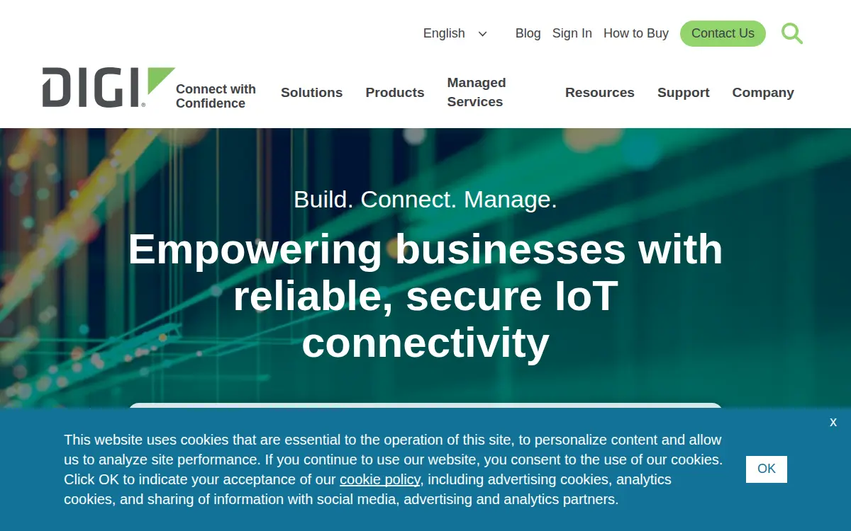 Homepage of Digi International INC.