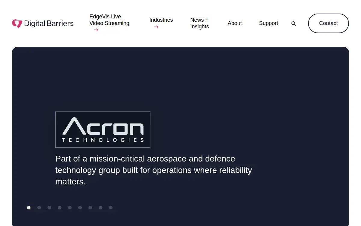 Homepage of Digital Barriers USA INC