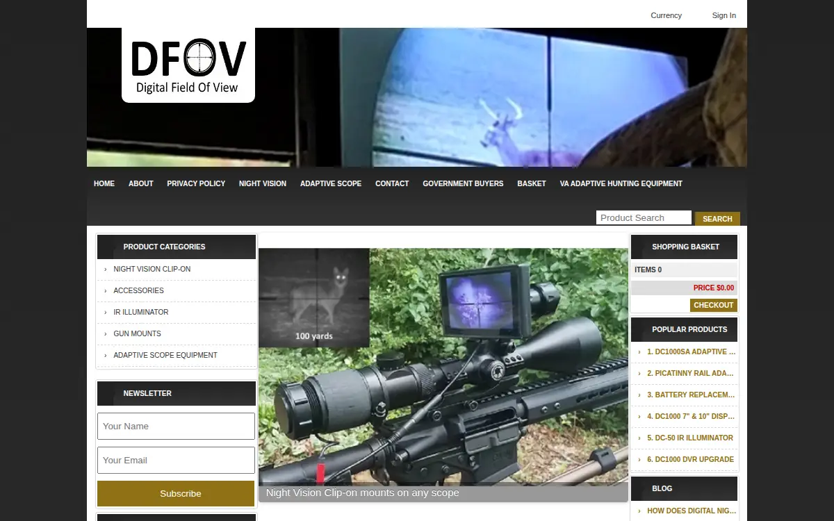 Homepage of Digital Fov LLC