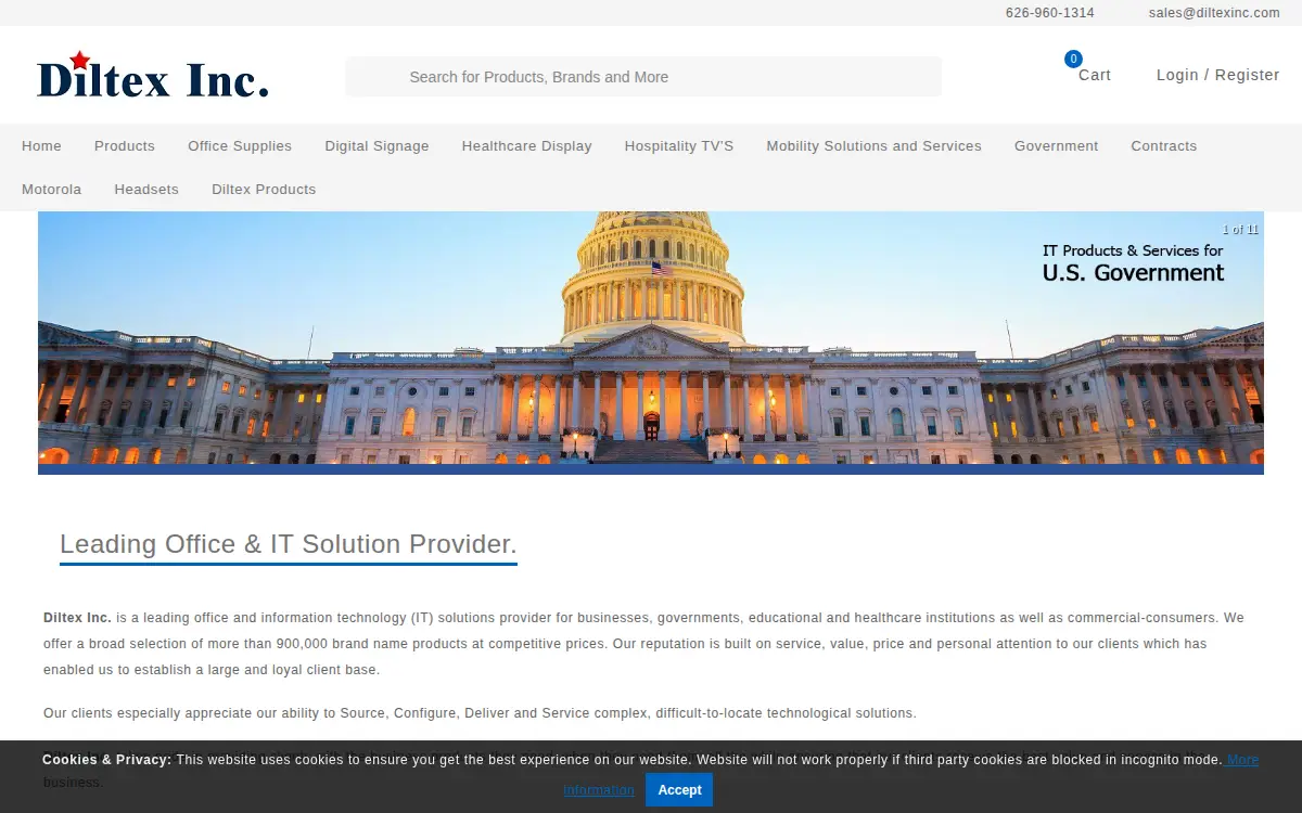 Homepage of Diltex, INC.