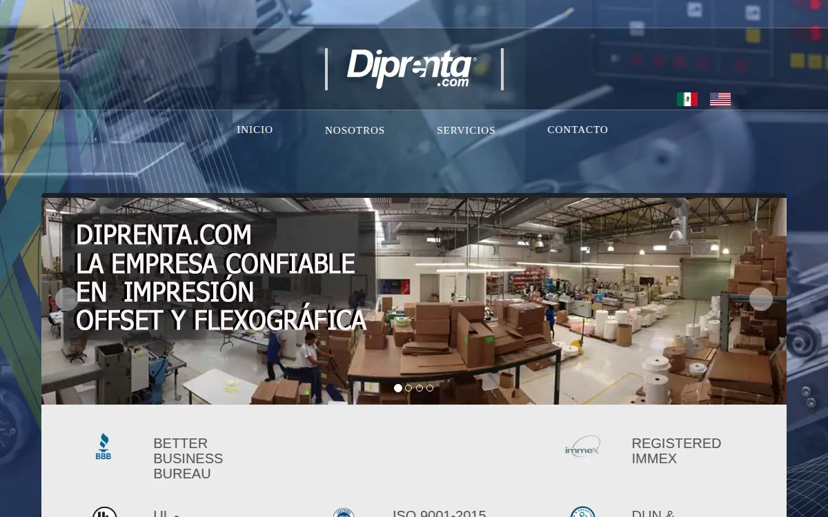 Homepage of Diprenta Industrial Labels INC
