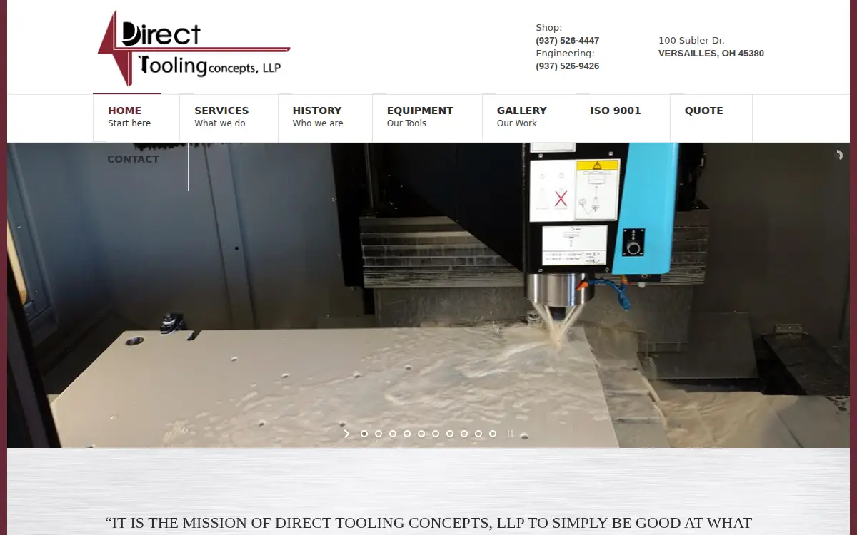Homepage of Direct Tooling Concepts LLP