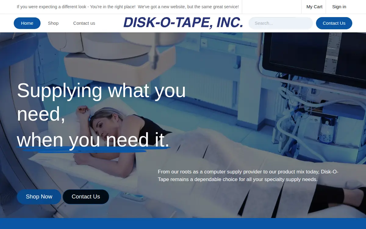 Homepage of Disk-o-tape INC