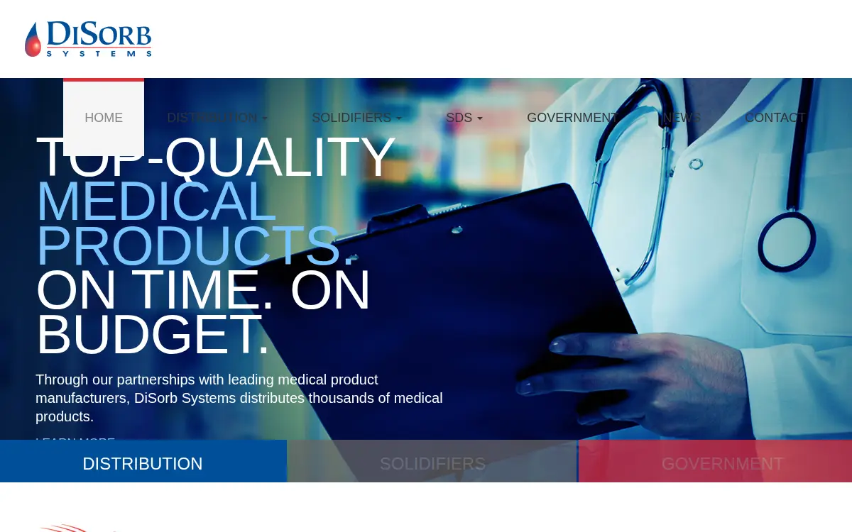 Homepage of Disorb Systems INC