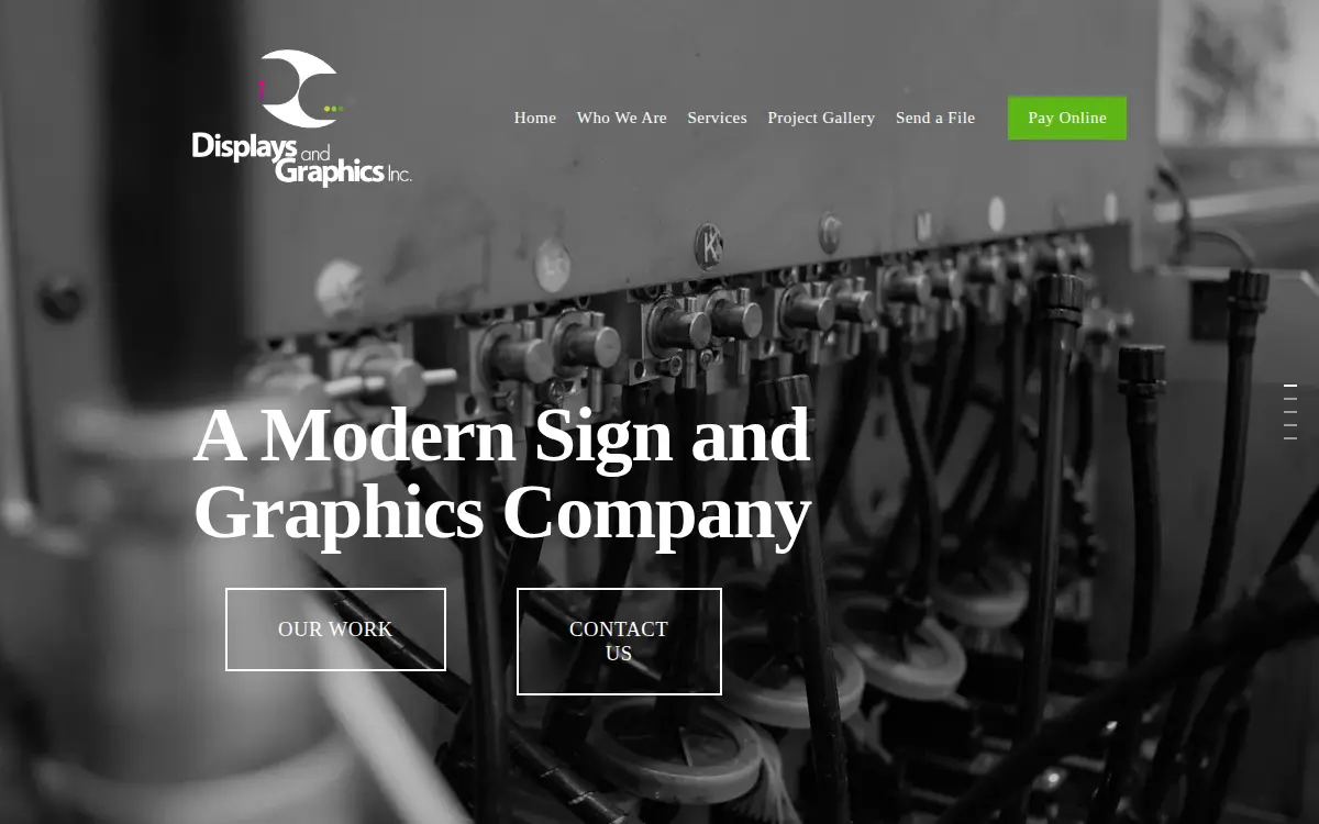 Homepage of Displays and Graphics, Incorporated