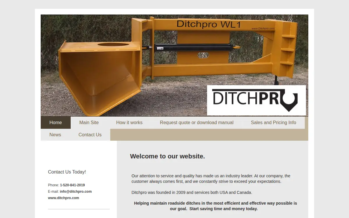 Homepage of Ditchpro INC