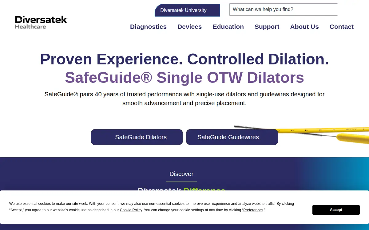 Homepage of Diversatek Healthcare INC
