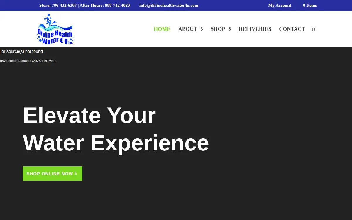 Homepage of Divine Health Water 4u INC