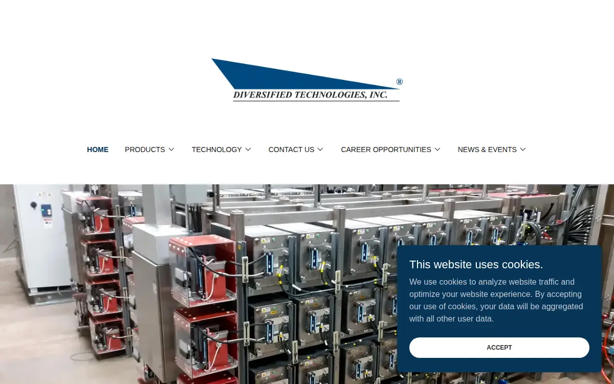 Homepage of Diversified Technologies, INC.