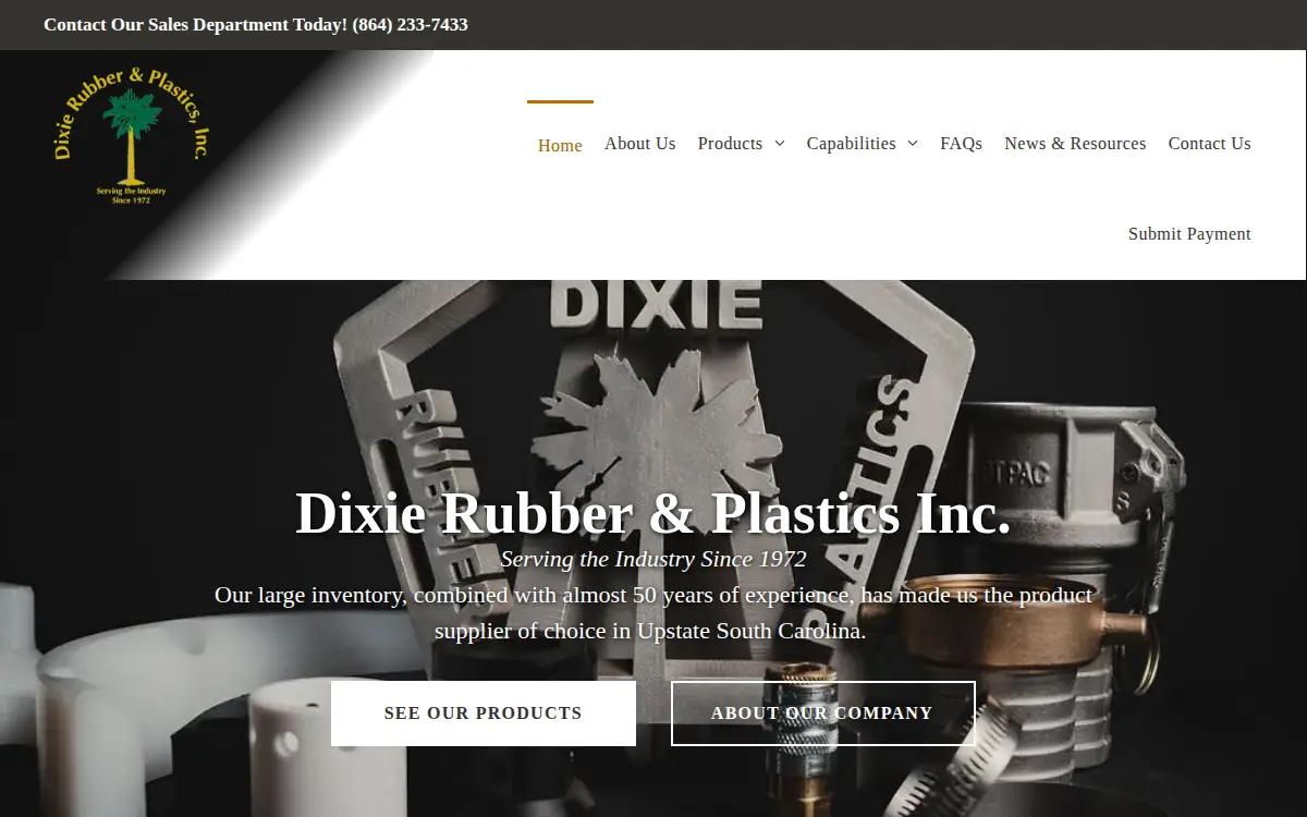 Homepage of Dixie Rubber & Plastics INC