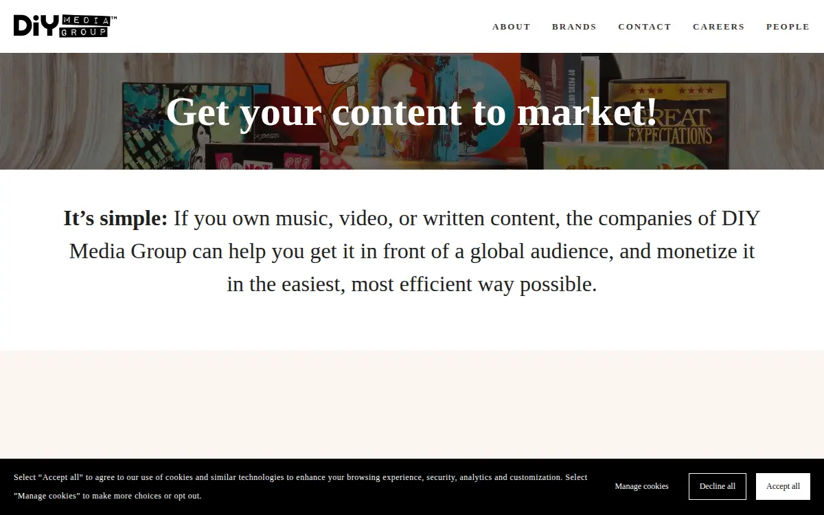 Homepage of Diy Media Group, INC