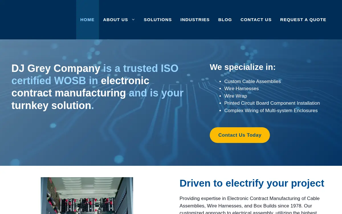 Homepage of D.j. Grey Company, INC.