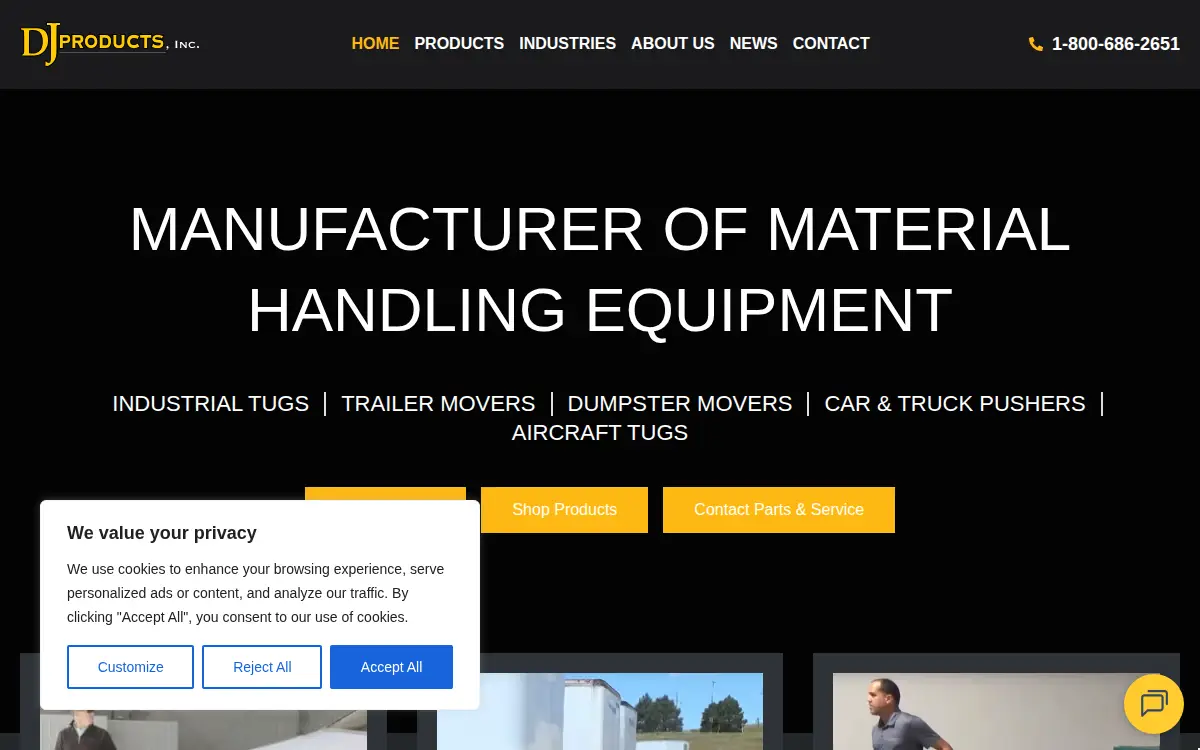 Homepage of Dj Products INC