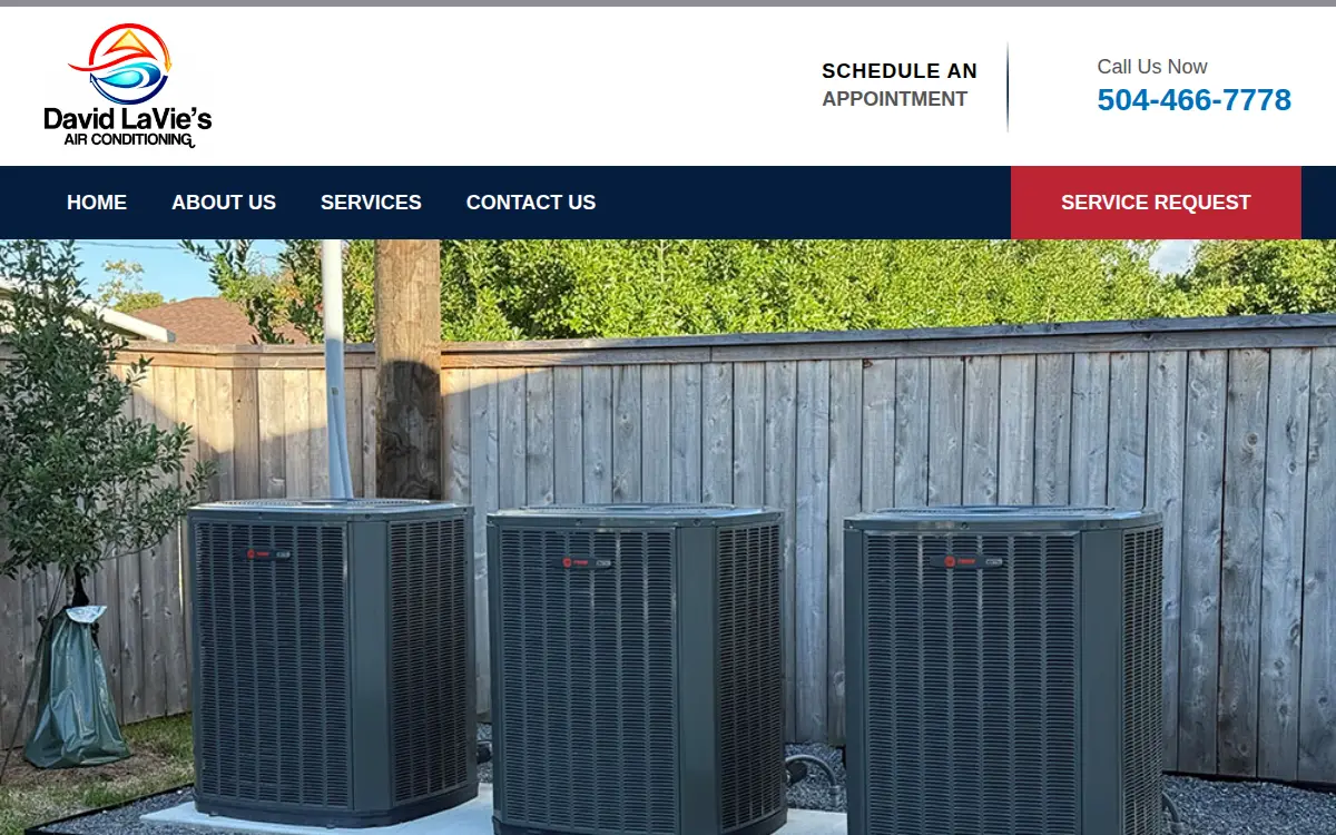Homepage of David Lavie's Air Conditioning, LLC