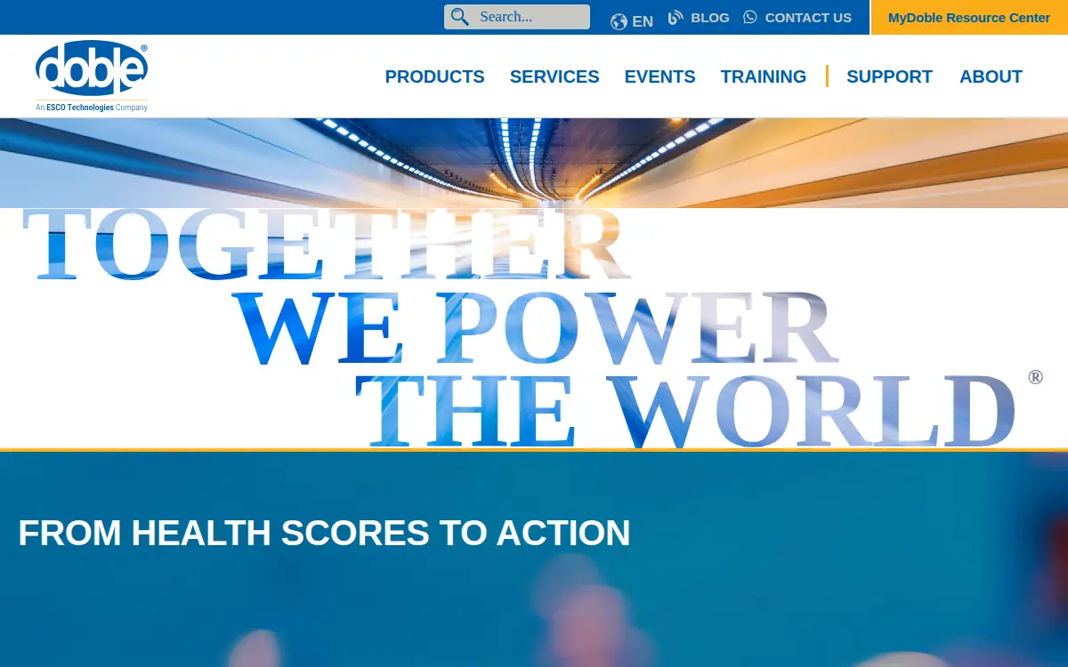 Homepage of Doble Engineering Company