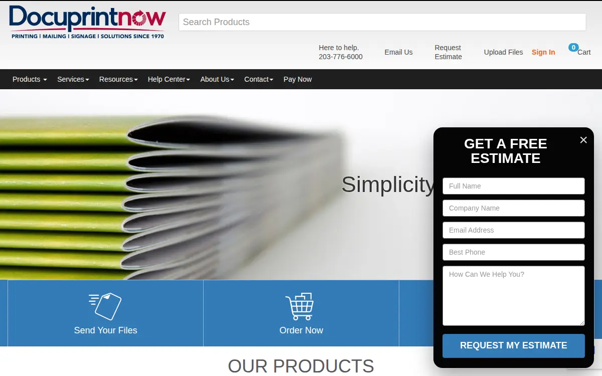 Homepage of Minitprint, INC.