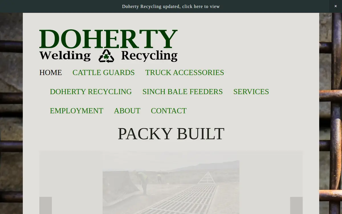 Homepage of Doherty Welding, LLC