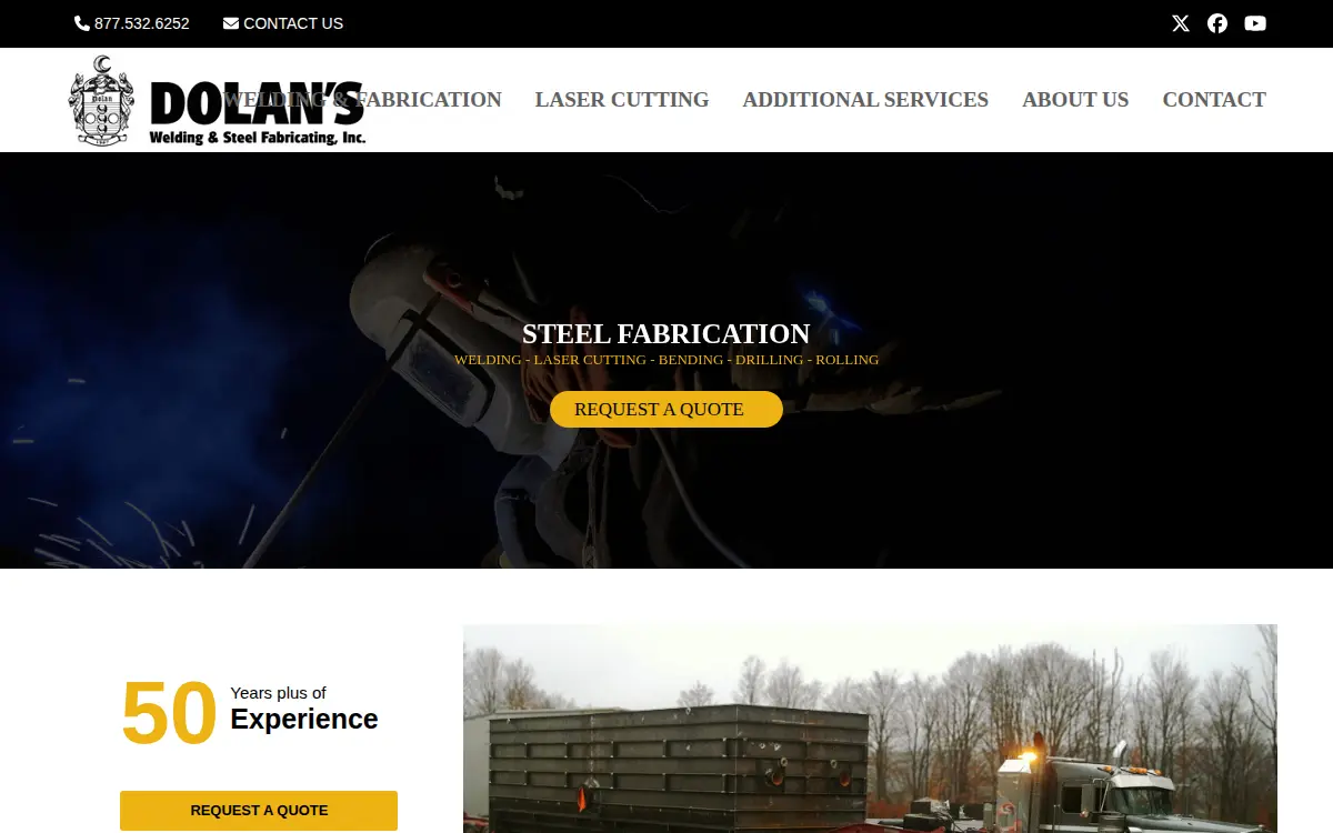 Homepage of Dolans Welding & Steel Fabrication CO INC